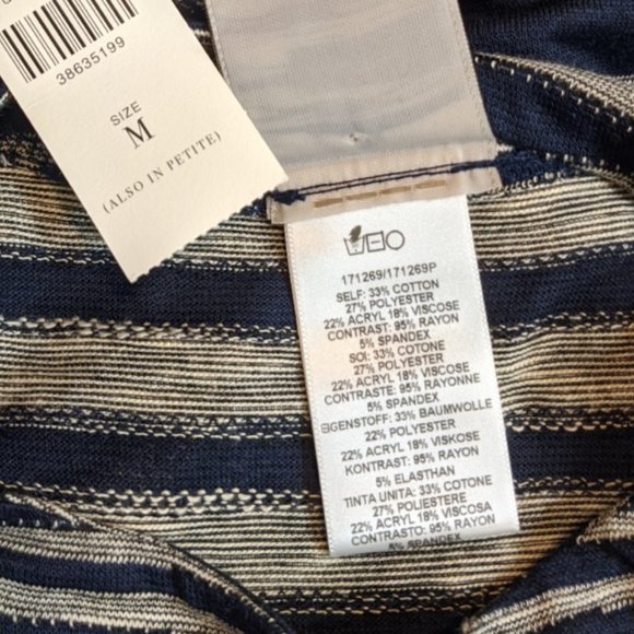 Anthropologie Dolan Striped Mock Neck Tunic Top - Picture 8 of 8